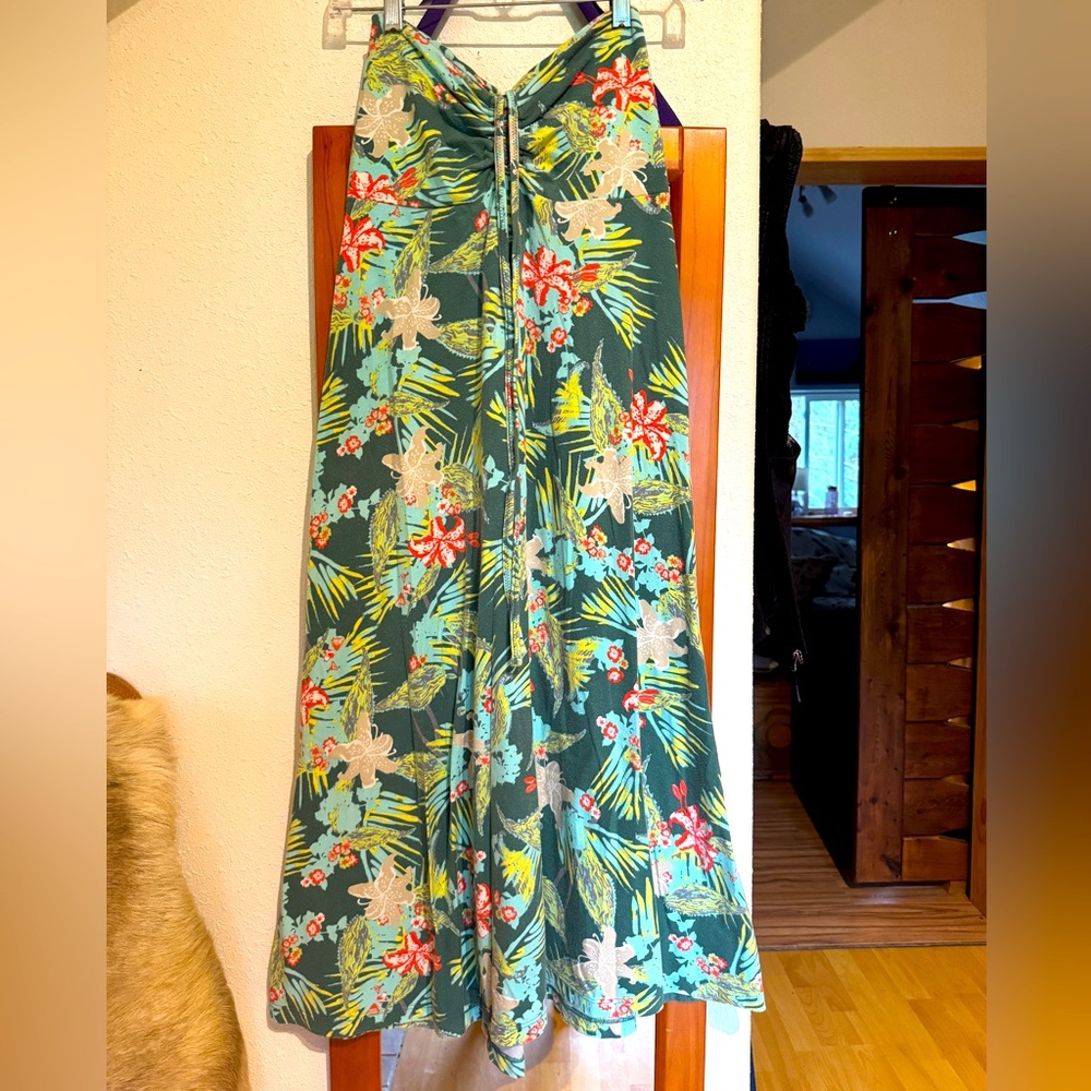 Patagonia Green and Red Maxi A-Line Skirt